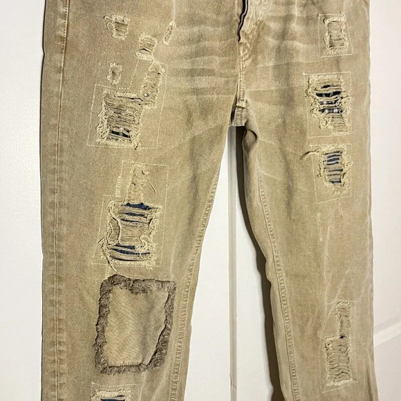 Vintage Gant Distressed  Patched Tan Jeans - Picture 3 of 10